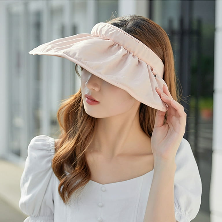 Wide Brim Sun Hat for Women - UV Protection Sun Visor Sunshade Dual Use  Hair Hoop Fashion Accessories