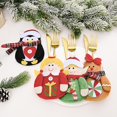 thumbnail image 1 of Portacubiertos navideño, 4 piezas, cuchillos, tenedores, cucharas, bonita bolsa para vajilla, decoración de mesa de cocina para fiesta de cumpleaños de Navidad, 1 of 5