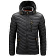 thumbnail image 3 of IROINNID Men's Long Sleeve Puffer Mid-Length Hoodie Jacket Solid Color Loose Autumn And Winter Jacket Cotton Waistcoat Warm Jacket, 3 of 3