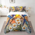 thumbnail image 2 of jejeloiu Cute Hummingbird 7-Piece Bedding Comforter Set,Rustic Daisy Flower King Bedding Sets,Colorful Glass Bed Sheets For Men Women,Luxury Bedroom Decor, 2 of 8
