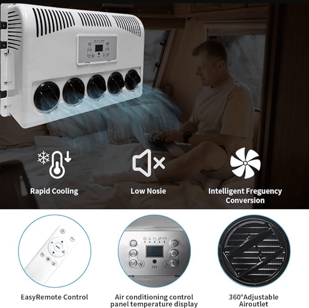 12V Truck Cab Air Conditioner Split ac Kit Universal 12 Volts Electric A/C Unit Fit Cab Truck Bus RV Caravan