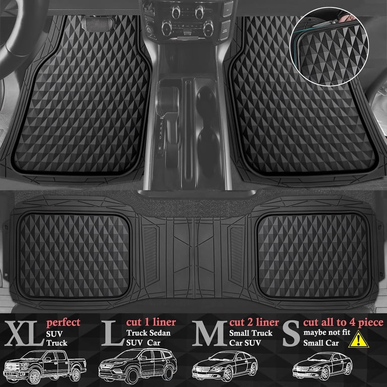 Ozark Trail 3-Piece Deep Dish Car Floor Mats, Black photo 3