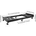 thumbnail image 3 of 2000 LBS Heavy Duty Moving Dolly with 6 Wheels (3 Brakes), Adjustable Length Furniture Mover, Telescoping Steel Roller Dolly, All Terrain Used for Building Materialsr Home Office Moving, Black, 3 of 9