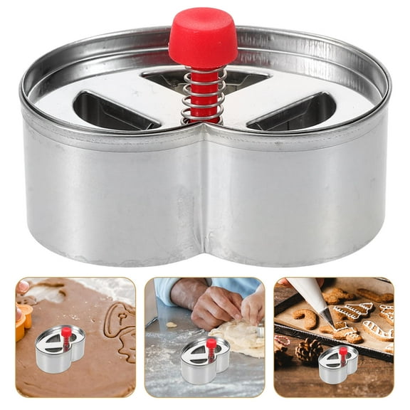 WHAMVOX Cookie Cutter Dessert Baking Mold Press 3-hole Cookie Mold Kitchen Baking Supply