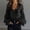 Black, variant on Women's Lace Patchwork Puff Sleeve Pleated Shirt – Elegant V-Neck Solid Color Blouse For Spring Summer Pink,S