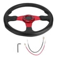 thumbnail image 2 of 14in Racing Car Steering Wheel Deep Dish  PU Aluminum Alloy, Fits Most Vehicles, Black, Blue, Red, Upgrade Your Car Interior Style, 2 of 7