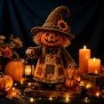 thumbnail image 4 of Lighted Halloween Resin Figurines, Cute Ghost Skeleton Mummy and Pumpkin Tabletop Centerpiece, Indoor Decoration for Home Mantel Shelf Desk and Spooky Party Display, B, 4 of 5