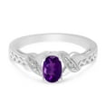 thumbnail image 6 of 10k White Gold Oval Amethyst And Diamond Ring, 6 of 6