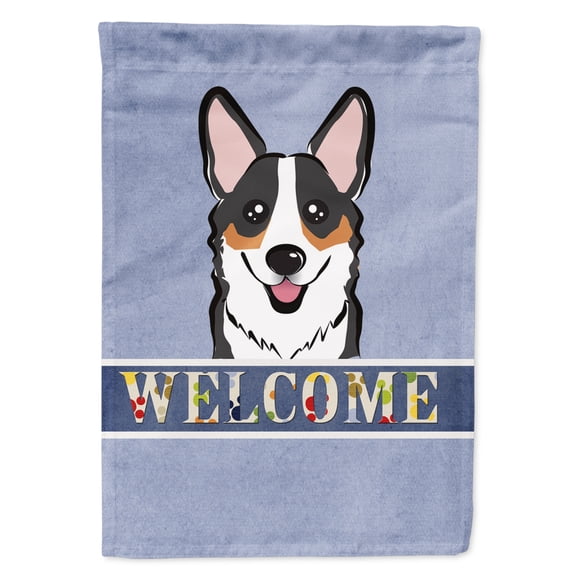Tricolor Corgi Welcome Garden Flag