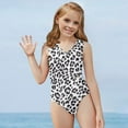 thumbnail image 2 of SEANATIVE Leopard Print Girls Swimsuit One Piece Comfortable Kids Sleeveless Swim Shirt Size 3-4 Y Skin-Friendly Bikini Swimming Suit, 2 of 7