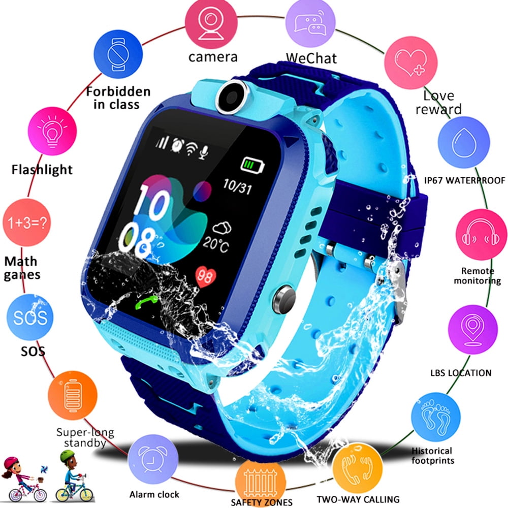 yeacher Q12 Kids Smart Watch IP67 Waterproof Children s Phone Watch Precise Positioning SOS One Key For Help Long Battery Life Walmart
