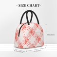 thumbnail image 5 of YFYANG Portable Waterproof Insulated Lunch Bag, Red Watercolor Plaid Texture Reusable Cooler Bag / Picnic Bag for Adults Teens, 5 of 9
