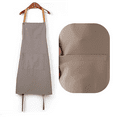 thumbnail image 3 of Adjustable Bib Aprons, Water Oil Stain Resistant Black Chef Cooking Kitchen Aprons with Pockets for Men Women, 3 of 5