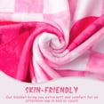 thumbnail image 5 of Preppy Throw Blanket Pink Smile Face Blanket Cute Flannel Soft Blanket Plush Fuzzy Pink Blanket Preppy Bedding Stuff for Dormitory Living Room 50" x 60"(Checkered Smile Face), 5 of 7