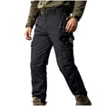 thumbnail image 2 of CLOISE Men Baggy Cargo Pants Long with Multi Pocket Big and Tall Mid Waist Straight Leg Long Pants Solid Vacation Outfits Black L, 2 of 8