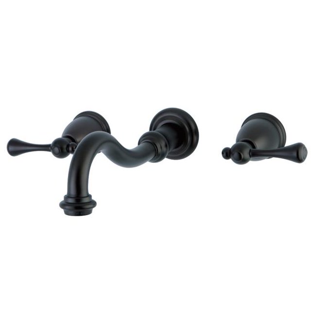 8 in. Wall Mount Sink Faucet with Handle, Oil Rubbed Bronze