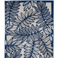 thumbnail image 4 of 2' X 12' Ivory And Navy Floral Non Skid Indoor Outdoor Runner Rug, 4 of 5