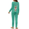 thumbnail image 5 of Tutolipy Christmas Pajama Pants Elk Snowflake Printed Pjs Set Comfy Sleepwear Long Sleeve Tops Jogger Pants Pajama Sets, XL, 5 of 6