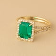 thumbnail image 3 of PEORA 2.50 Carats Created Colombian Emerald Lab Grown Diamond Ring in 14K White Gold, Emerald Cut, Size 6.5, 3 of 5