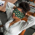thumbnail image 6 of Wukai Green Squares Print Sleep Mask - Eye Mask for Sleeping, Ultra Soft and Skin Friendly Full Eye Covers for Women/Men, Perfect Light Blocking Sleeping Mask, 6 of 7