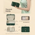 thumbnail image 3 of Nordic Hygge 2-Layer Portable Travel Jewelry Case, Retro Green Luxe Organizer, 3 of 9