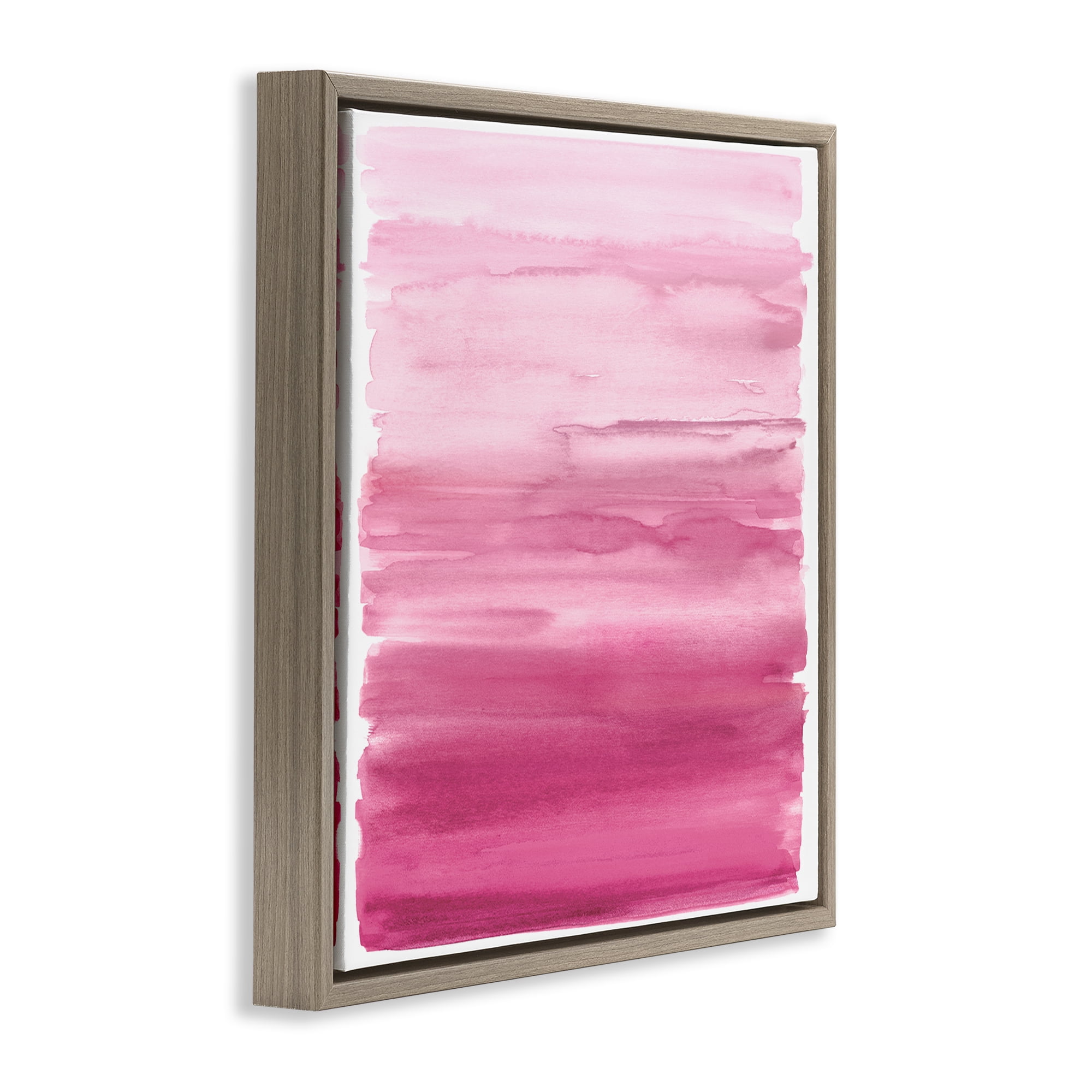 Stupell Industries Gradient Pink Blush Brown Framed Floater Canvas Wall Art, design by Allie Corbin