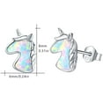 thumbnail image 6 of Coachuhhar Unicorn Earrings for Women 925 Sterling Silver Hypoallergenic Opal Unicorn Stud Earrings Cute Animal Earrings Opal Jewelry Gifts for Unicorn Lover, 6 of 8