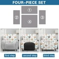 thumbnail image 6 of Whosucclay Colorful Dog Paw Bone Print Recliner Chair Covers, Stretch Recliner Slipcovers, Washable 4 Pieces Covers for Recliners, Recliner Couch Covers Furniture Protector Prevent Stain, 6 of 8