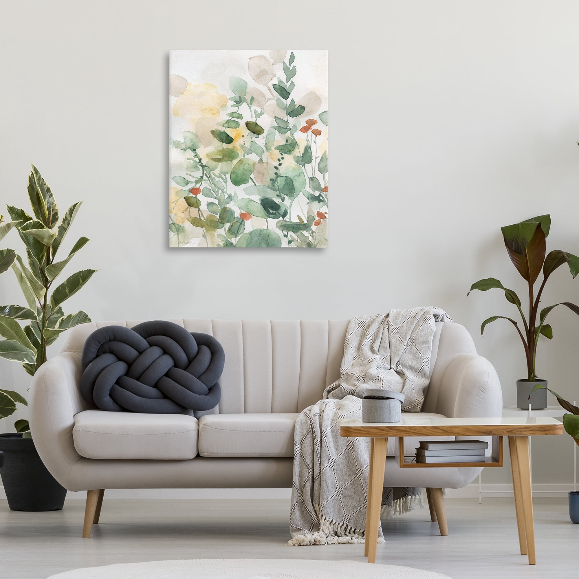Stupell Industries Opaque Layered Leaves Plants & Flowers Painting Wrapped Canvas Art Print Wall Art, 30 x 40