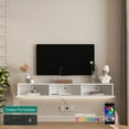 thumbnail image 2 of Aukfa Modern Floating TV Stand Wall Mounted for TVs up to 70 with 16 Color LEDs, White, 2 of 7