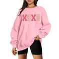 thumbnail image 3 of KimSoong Women Valentine's Day Sweatshirt Oversized XOXO Patch Love Heart Long Sleeve Tops Crew Neck Pullover, 3 of 6