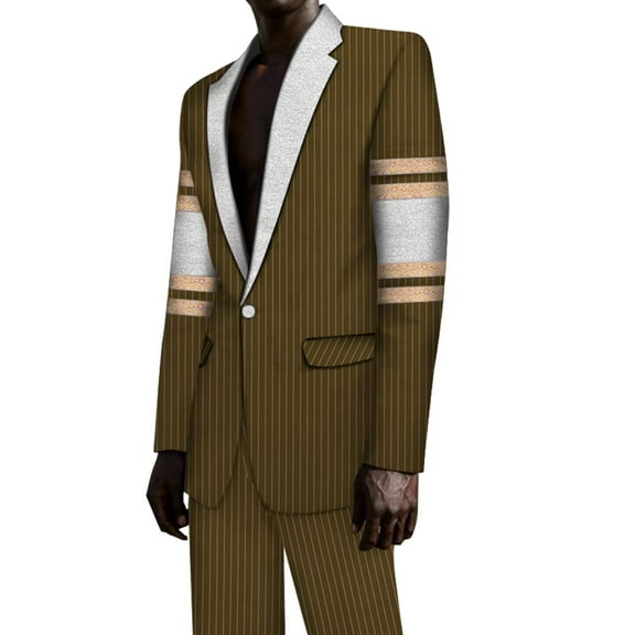 BAZINRICHE African Men Jacket Blazer Pants Suits Wedding Banquet Fit Business Blazer Dress Suit WYNT1400