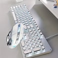 thumbnail image 2 of LED Backlit Mechanical Keyboard and Mouse Combo with Wired Volume Wheel, - & Retro Punk Clicky Keys - Compatible for PC Gaming/Office, for women/Girlfriends (Crisp Sound, Setup), 2 of 8