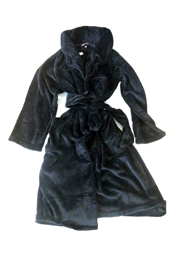 Plush Cozy Robe VS Logo Color Black Size Med/Large NWT