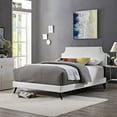thumbnail image 2 of Modern Contemporary Urban Design Bedroom Full Size Platform Bed Frame, Faux Vinyl Leather, White, 2 of 7