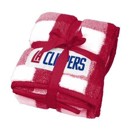 LA Clippers 50 x 60 Buffalo Check Frost Fleece Blanket