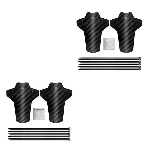 Eigraketly Guardabarros de plástico para bicicleta de montaña, 2 uds., patrón de fibra de carbono, guardabarros para bicicleta de carretera, Dirtboard, Sin estándar 2piezas Eigraketly CBP041748