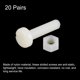 thumbnail image 3 of 20 Pares Tornillo Tuerca Surtido Unique Bargains M8x30mm Cabeza Plana Ranurada Blanco, 3 of 4