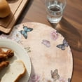 thumbnail image 3 of Vintage Spring Floral Round 13 Inch Placemats Set of 8, Elegant Flowers Butterflies Farmhouse HeatResistant Non Slip Place Mats for Dining Table, Wipeable Braided Kitchen Table Mats for Housewarming, 3 of 9