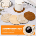 thumbnail image 4 of 8 Pcs Drink Coasters with Holder, Smasener Absorbent Coasters for Drinks, Minimalist Cotton Woven Coaster Set for Home Decor Tabletop Protection Suitable for Kinds of Cups, 4.3 Inches, 4 of 9