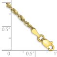 thumbnail image 2 of 10k Yellow Gold 2.25mm Extra Light Rope Chain Anklet Ankle Bracelet, 2 of 6