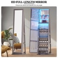thumbnail image 4 of Aukfa 360° Swivel Jewelry Armoire,LED Jewelry Organizer Stand with Full Length Mirror,Gray, 4 of 8