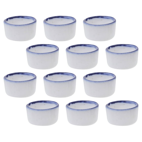 GOOHOCHY 12pcs Spider Water Bowl Mini Ceramic Feeding Dish for Tarantulas, Tiny Reptiles, Hermit Crabs, and Scorpion
