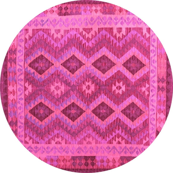 Ahgly Company Indoor Round Southwestern Pink Country Area Rugs, 8' Round