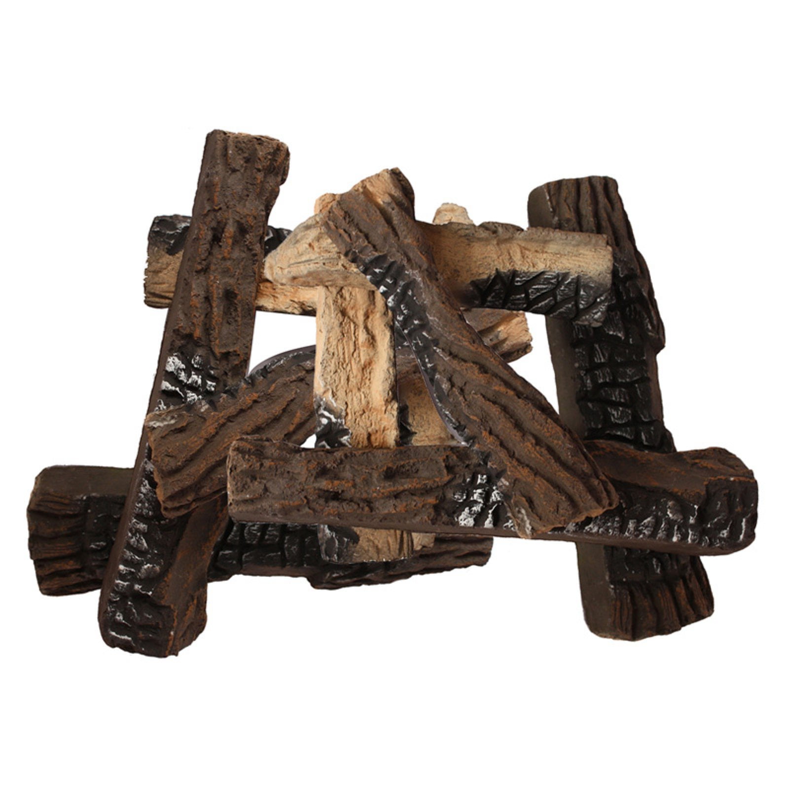 Moda Flame Ceramic Fireplace Wood Log Set