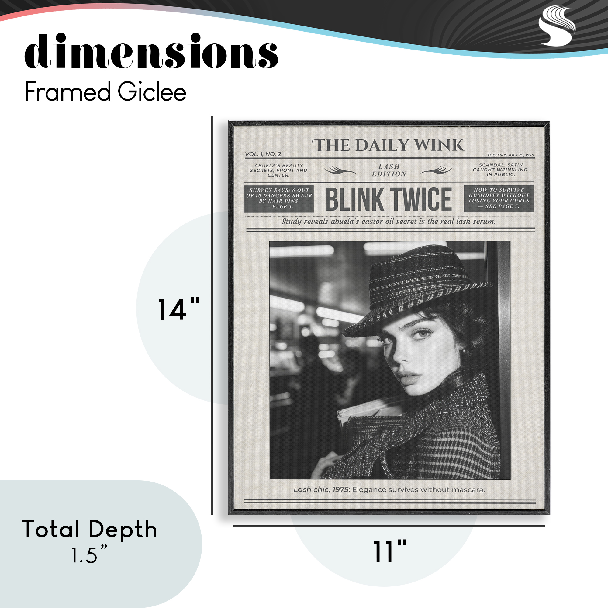 The Daily Wink Magazine Black Framed Giclee Art, design by A Barefoot Stylist