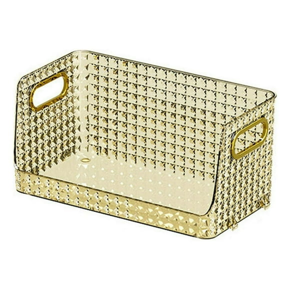 [] 6pcs Transparent Makeup Organizer Desktop Storage Box with Non-slip Mats Vanity Organizer Cosmetic Storage Organizer Mini Desk Storage Basket for Office Bathroom
