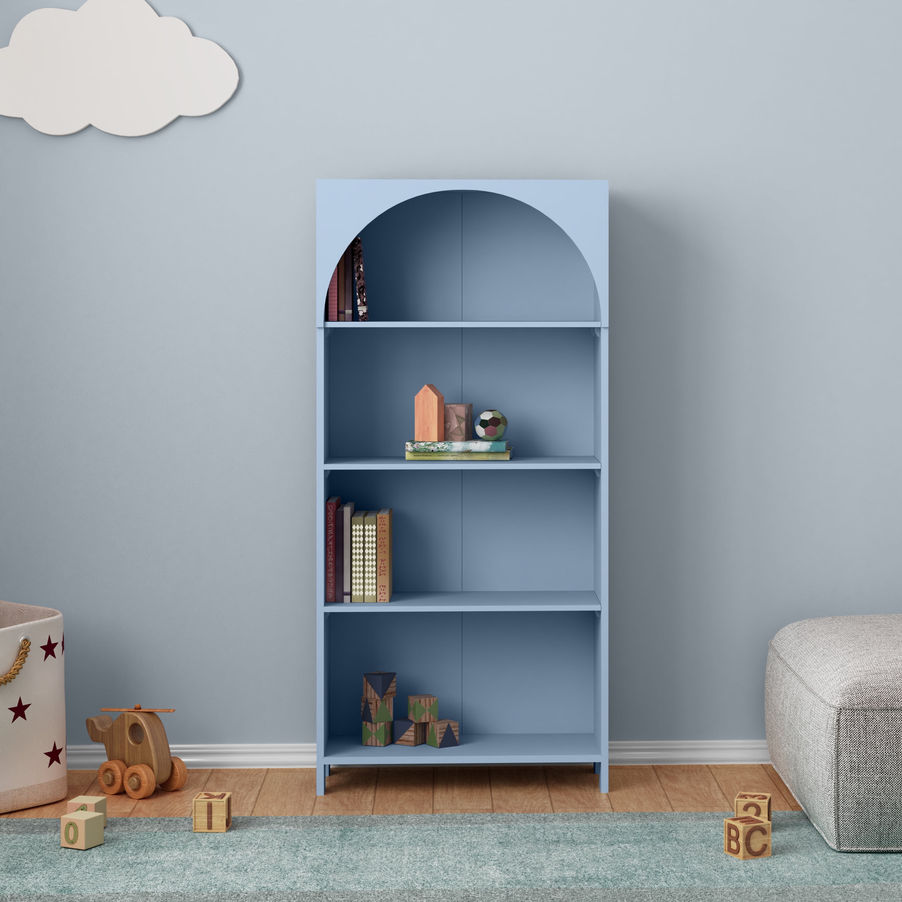 House of Happy Arched Bookshelf, Blue