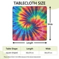 thumbnail image 2 of Colorful Rainbow Tie Dye Spiral Pattern Square Fitted Tablecloth with Elastic Edge,Square Table Cover,Washable Elastic Table Cover for Home Kitchen Party Decor 36"x36", 2 of 6