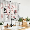 thumbnail image 6 of Red White Rustic Farmhouse Kitchen Curtains Vintage Country Wooden Plank Board Fork and Spoon Retro Wood Rod Pocket Funny Quotes Bedroom Living Room Treatment Fabric 2 Panels 27.5Wx39H Inch, 6 of 6